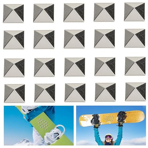 TogtherKings 20 Pezzi Pad da Snowboard, Metallo Stomp Pad Snowboard Antiscivolo Snowboard Grip Pad Tappetino Fornisce Una Presa Extra per Snowboard Uomo Donna
