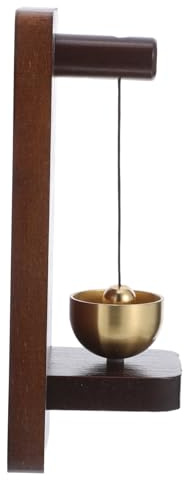 Vintage Türklingel mit Messingklingel, Leise Begrüßung für Eingang | Braune Retro Optik, Handgemachte Anmutung, mit Doppelseitigem Klebeband, für Haus und Garten