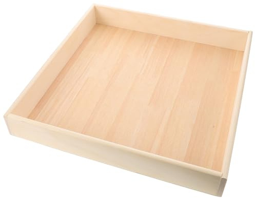 Holzsandkasten für Kinder Beige für Drinnen und Draußen | Kleiner Format, Quadratische Form, Holz für Spielbereiche, Sichere Spielzeit