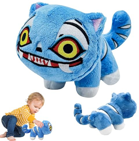 WYFDCZZP Kp0p Tiger Kuscheltier, Tiger Stuffed Animals, Blauer Tig-er Kuscheltier, Dem0n Hun-TER Ti-ger Plüschtier, Geschenk FüR Kp0p Fans, Halloween Deko, für Kinder und Erwachsene