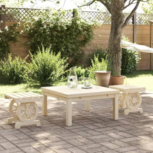 AJJHUUKI Lot de 2 repose-pieds de jardin en bois massif de sapin