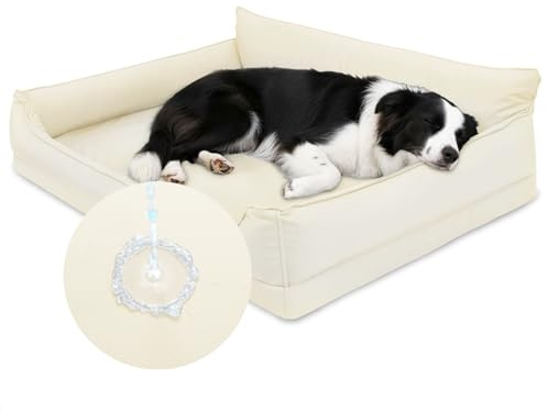 Favodormir Orthopädisches Hundebett,Wasserdicht Kunstleder Hundekissen