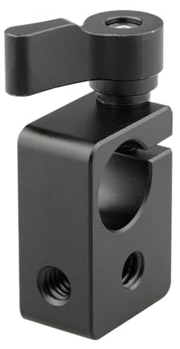Zhdbchyuu Verstellbare Khumbscrew & 1/4 Gewindebohrungen 15mm Einzelstangenklemmenadapter für Kamera-Zubehör, 15mm Schienensystem