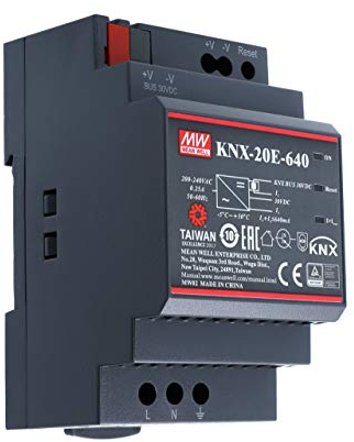 MEAN WELL Well KNX-20E KNX-20E-640 - Fuente de alimentación para Carril DIN (30 V/CC, 640 mA, 19,2 W, 1 Unidad), Color Antracita