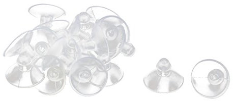 sourcingmap 20pcs Ventouses Anti-collision Transparente en Caoutchouc pour Verre Bureau Maison Coussinet Suspension à Ventouse 18mm Diamètre