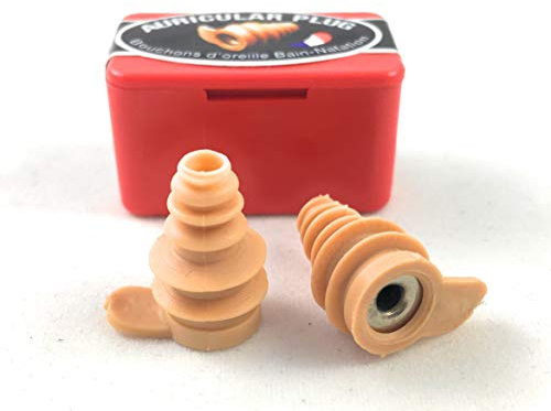 Auricular Plug - Depuis 1927 – Bouchons d'oreilles pour l’Eau - Ajustables et Réutilisables - Fabriqués en France - Couleur Sable - Piscine - MER - Bain - Natation - Surf & ACTIVITÉS Nautiques