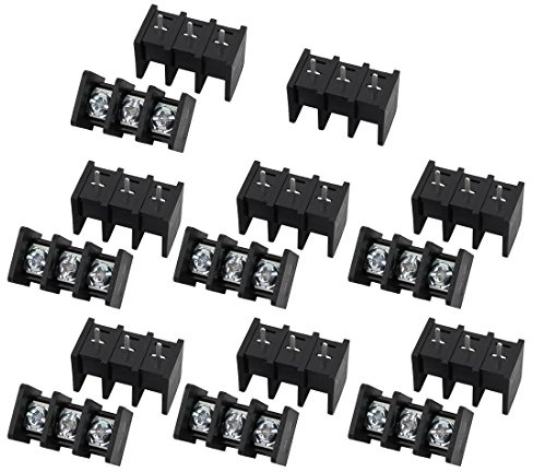 Sourcingmap 15Pcs LW1C AC300V 20A 9.5mm Pitch 3P Screw Terminal Block Strip Barrier