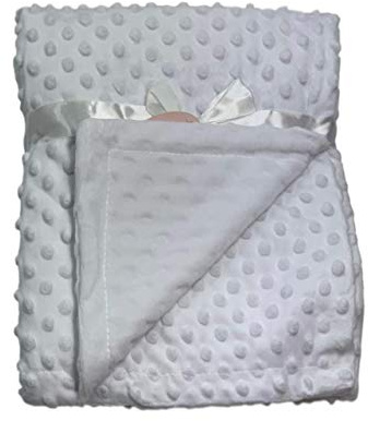 Newborn Soft Bubble Baby Blanket with Fleece Back for Crib Pram Boys Girls Infant Cot Bed Swaddle Pram Shawl Wrap Toddler Snuggle E&A Distribution Limited (white)