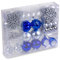 Julido Weihnachtsschmuck Baum, 39-teiliges Set, Dekoration, für Christbaumschmuck aus Kunststoff, Schmuck für Weihnachtsbaum in Silber und Blau