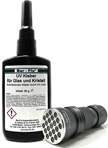 Ber-Fix® 50 g UV Glue Thin 50-100 Glass Kit with Lamp 21 LEDs
