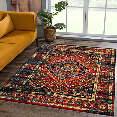 SANAT Teppich Vintage - Modern Teppiche für Wohnzimmer, Kurzflor Teppich in Mehrfarbig, Öko-Tex 100 Zertifiziert, Größe: 160x230 cm