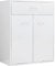 vidaXL Aparador de Almacenaje Almacenamiento Auxiliar Cajonera Organizador para Hogar Mueble Servicio Buffet Contrachapada Blanco Brillante 60x30x75cm