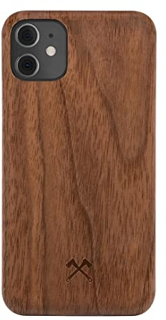 Woodcessories - Handyhülle kompatibel mit iPhone 12 Mini Hülle Holz, Echtholz - EcoSlim Case (Walnuss)