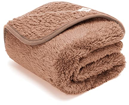 Nobleza Hundedecke Weiche Fleecedecke Waschbare Deck für Haustier Hunde Katzen Welpen Weiche Warme Matte, Braun 120 * 100cm
