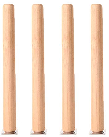 4 Stück Möbelfüße Holz Möbelbeine Aus Holz Runde Form Tischbeine Massivholz Vertikal Möbelfüsse Ersatz Möbelbeine Sofabeine für Sofa Schrank und Bett(60cm)