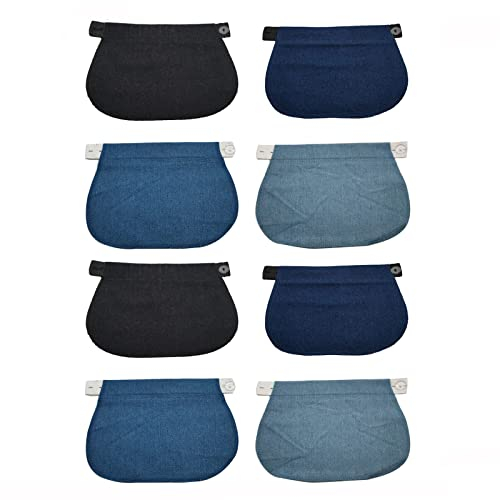 8 PCS Extenseur Pantalon Ajustables pour Femmes Enceintes Extensions de Bouton Pantalon élastique de Maternité Extension de Ceinture Réglable pour Hommes Jeans Pantalons (4 couleurs) 195*170mm