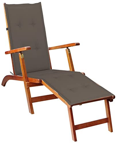 Leepesx Liegestuhl-Auflage, Hollywoodschaukel Auflage, Sonnenliege Auflage, Gartenliege Auflage, Liegenauflage, Deckchair Auflagen, Taupe (75+105) x50x3 cm