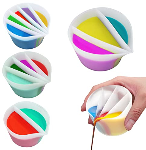 Winmany Coupelle fendue en silicone pour verser la peinture en résine Outil séparateurs de versement de peinture Réutilisable