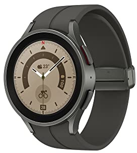 Samsung Galaxy Watch5 Pro Smart Watch, monitoraggio della salute, fitness tracker, batteria di lunga durata, Bluetooth, 45 mm, titanio grigio, versione UK