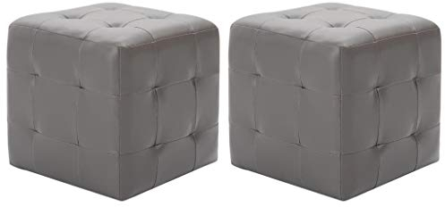 Chenshu Nachttische 2 STK Nachtschrank, Nachtkästchen, Nachtkommode, Bedside Table, Nacht Tisch, Grau 30×30×30 cm Kunstleder