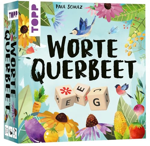 Worte Querbeet – Lass Worte wachsen! Schnelles Würfelspiel für Kreuzworträtsel-Fans. 1–6 Personen | Ab 10 Jahren | 15 Minuten Spielzeit. 1–6 Personen | Ab 10 Jahren | 15 Minuten Spielzeit