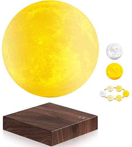 VGAzer Schwebende Mondlampe -18 Farben Levitating Moon Lamp-Magnetische LED-Nachtlicht-Schwebende Tischlampe Schreibtisch Spielzeug für Weihnachten Geschenk Geburtstag