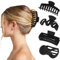 Lot de 4 Pinces à Cheveux - Noires Grandes Pince Cheveux - Antidérapantes Mat Pince à Cheveux pour Femme - Hair Clip pour Cheveux éPais, Cheveux Fins