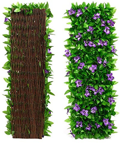Clôture Murale En Fausse Verdure, Écran De Clôture De Jardin Extensible, Panneaux Muraux De Plan-te Artificielles, Décoration De Feuille De Vigne En Faux Lierre Pour Balcon, Arrière-cour
