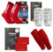 PASTE - XXL 4er Set: TAPEDESIGN Fußball-Socken (Classic), Schienbeinschoner, Stutzen Schienbeinschonerhalter (rot) - Fussball-Socken mit Schienbeinschoner Halterung & Fußballstutzen