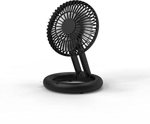 Ventilateur Portable, Mini Ventilateur de Plafond à tête Mobile rétractable Rechargeable par USB Ventilateur de Circulation sonore Doux pour Table USB,C (D)