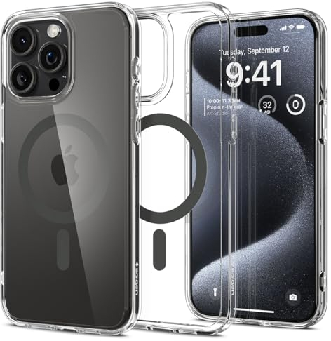 Spigen Ultra Hybrid MagFit Case for iPhone 15 Pro, Compatible with MagSafe Accessories - Graphite