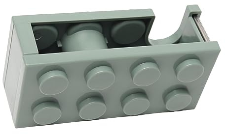 Klebebandabroller, Kleiner und Filigraner Desktop-Klebebandabroller mit Scharfer Klinge, Niedlicher Mini-Klebebandabroller in Bausteinform für Büro, Schule, Zuhause (Grün)