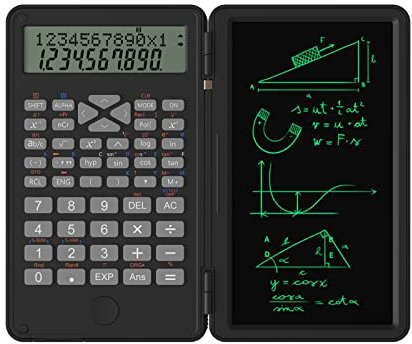 HUIOP Calculadoras científicas,Calculadora científica con Tablero de Escritura borrable 240 Funciones Pantalla LCD de 2 líneas Calculadora matemática financiera Plegable Útiles Escolares para