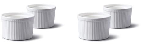 WM Bartleet & Sons 1750 TSET37 Set of 2 Traditional Porcelain Deep Ramekins 10cm Diameter– White (Pack of 2)