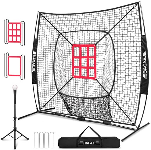 BAGAIL 7x7 ft Baseball & Softball Training Net - Black