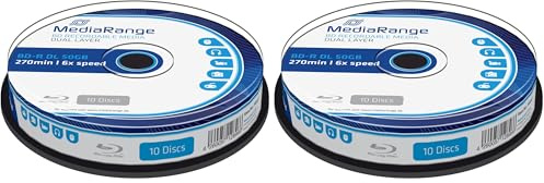 MediaRange 10 x BD-R DL - 50 GB 6X - Spindel (Packung mit 2)