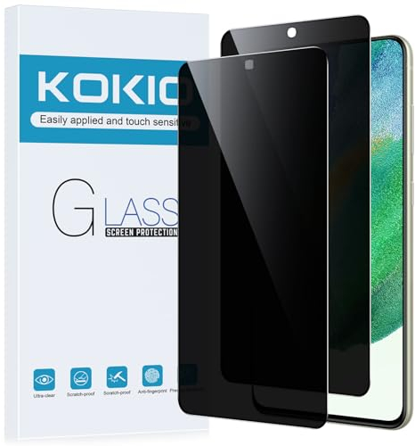 Kokio Sichtschutz Schutzfolie für Samsung Galaxy S21 FE 5G, 9H Härte Anti-Peep-Schutzglas,Anti-Kratzer,Anti-Spionage Schutz für den Bildschirm,2 Stück