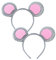 EUPSIIU 2 Stück Haarreifen Maus Ohren Stirnband Maus Ohren Haarreif Grau Stirnbänder Tier Maus Kostüm für Kinder Erwachsener, Mäuschen Haarreif für Fasching Karneval Party Kostüm Accessoires (Maus)
