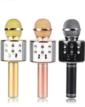 BRACOP® Rechargeable karaoke microphone, Karaoke Bluetooth Microphone 4 in 1, Handheld Dynamic Mic for DJ, Wireless Microphone Portable Bluetooth Speaker iPhone/PC/Pad/TV or All Smartphone