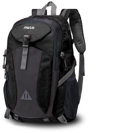 MOSISO Wandern Rucksack, 40L Wasserdicht Leichtgewicht Rucksack für Wandern Camping Outdoor Sport, Reisen Hiking Daypack Männer Frauen, Schwarz