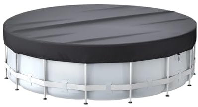 EKalgretrA Bache sous Piscine Round Outdoor Pool Cover 210D Oxford Cloth Summer Waterproof Pool Tub Ground Pool Dust Cover with Install Accessories(8FT 40X30X7)