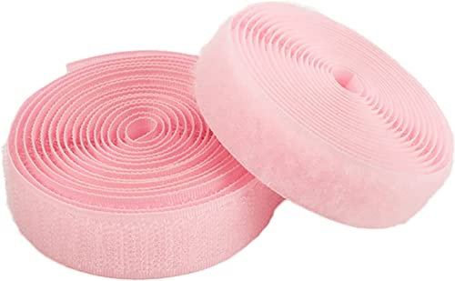TYGXING Klettband zum nähen Farbiges, nähendes Klettband, Nicht klebende Befestigungsstreifen zum Nähen, Heimwerken, Heimtextilien-Pink||2cm*5m