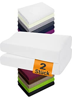 npluseins 2er Pack Kissenbezüge für Gesundheitskissen der Größe S - Spannbezüge 1450.2049, 30-35 x 45-50 cm, weiß
