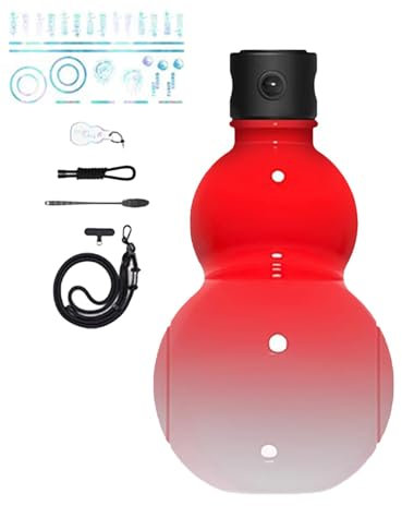 Gourde d'inspiration rétro chinoise, 800 ml, bouteille d'eau de sport, bouteille d'eau de voyage pour salle de sport, bouteille d'eau de style gourde D-urable, rouge