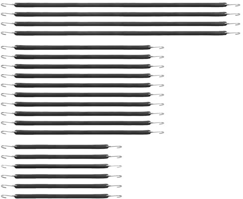 VEVOR 20 Pezzi di Corda Elastica Piatta, Cinghie Elastiche Resistenti da 20 mm con Ganci a S in Acciaio, Include Corda Elastica da 381 mm, 533 mm, 914 mm, per Merci, Teloni, Camion e Tende, Nero