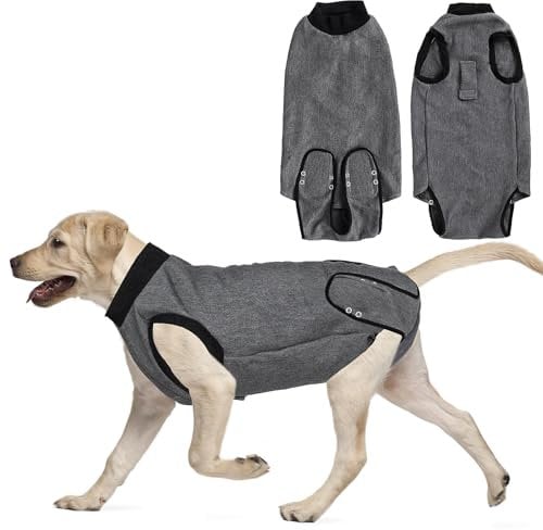 Grantop Hundebody Nach Op, Atmungsaktiv Wundschutzanzug für Hunde, Hunde Kastration Body, Erholungsanzug mit Klettverschluss, Alternative zu Hundekegel