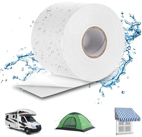 Lechin Ruban Adhésif/ 5,7cm x 10m Scotch etanche eau/Ruban Adhésif Etanche/Ruban etancheite pour Réparer Bache de Camion ou de Serre/Toile de Tente ou Tonnelle/PVC/Blanc