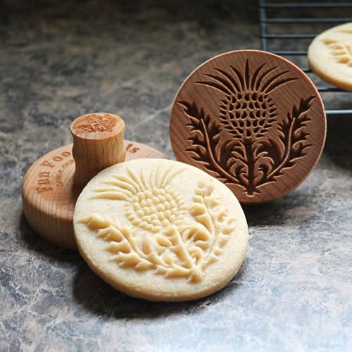 Fun Food Tools, Wood Cookie Stamp, 2.5 Inch (Thistle CS-116)