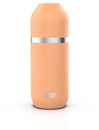 ION8 Vacuum Insulated ThermoShield Flask for Hot Drinks or Cold Drinks, Large Insulated Mug, 2 Cups Capacity, Magnetic Cap, and Soft Base Pad - Stylish and Eco-Friendly, Coral