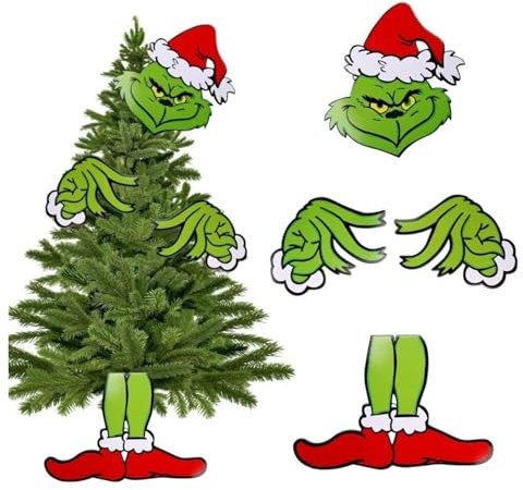 Christmas Tree Ornaments,Christmas wreath,Classic Decorative Christmas, Christmas Tree Topper Grinch Christmas Tree Ornaments,